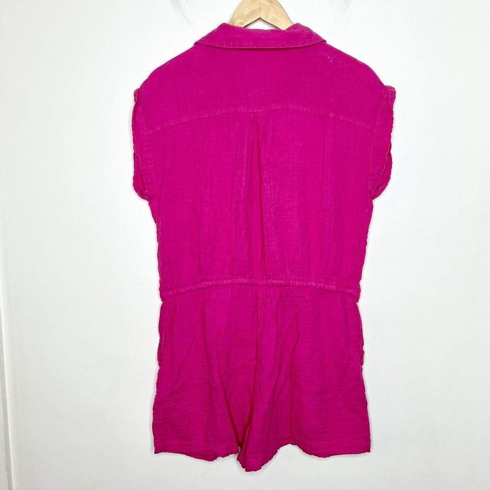 Old Navy Gauze Romper Pink Womens Size M Travel Beach Resort Vacation Cotton - Picture 7 of 8